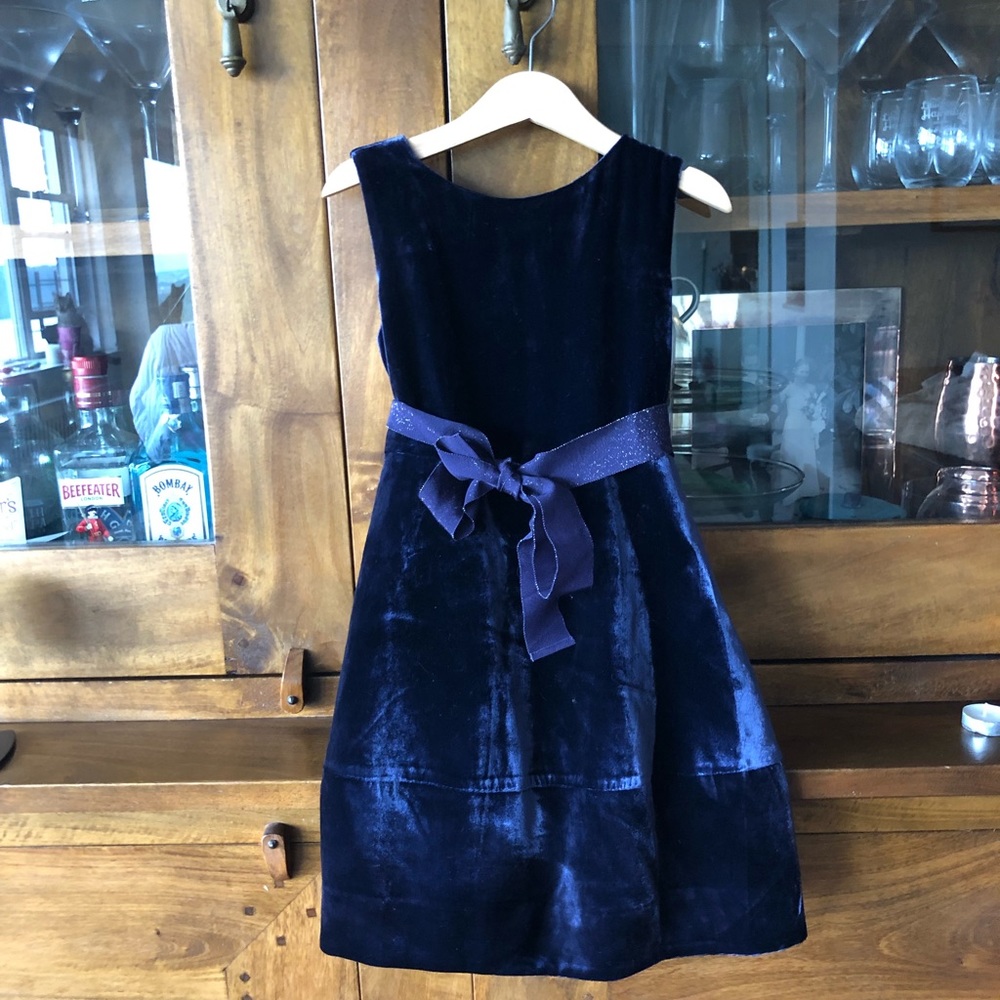 Navy velvet dress